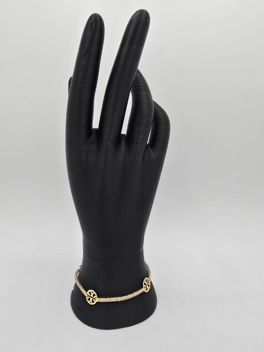 Tory Burch Miller Pavé Chain Gold Tone Pave Bracelet w/DoubleT Logo - NWOT